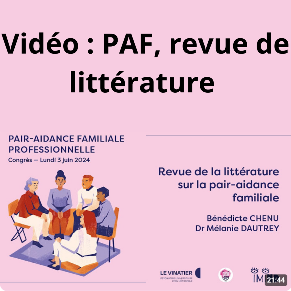 Revue de littérature Pair aidance familiale